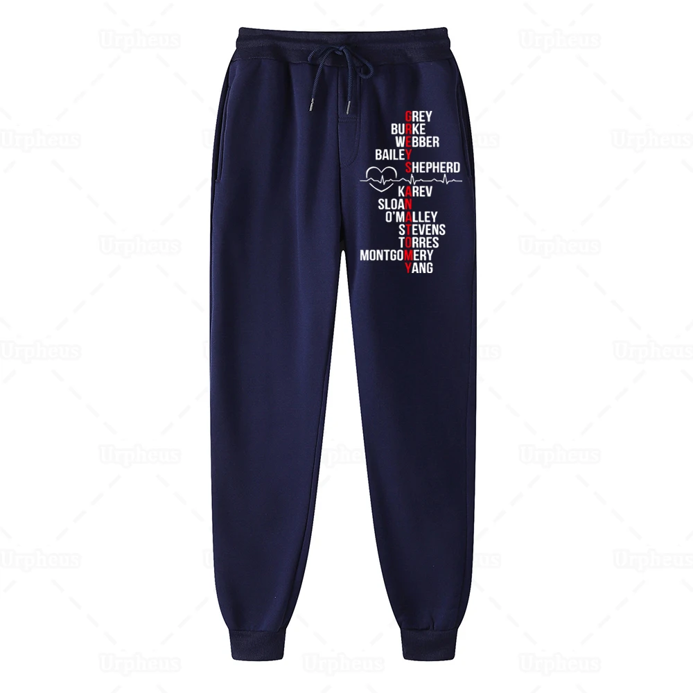 Greys Anatomy Sweatpants Cast Names Fleece Trousers Friends Unisex Hip Hop  Streetwear Jogging Pants - AliExpress