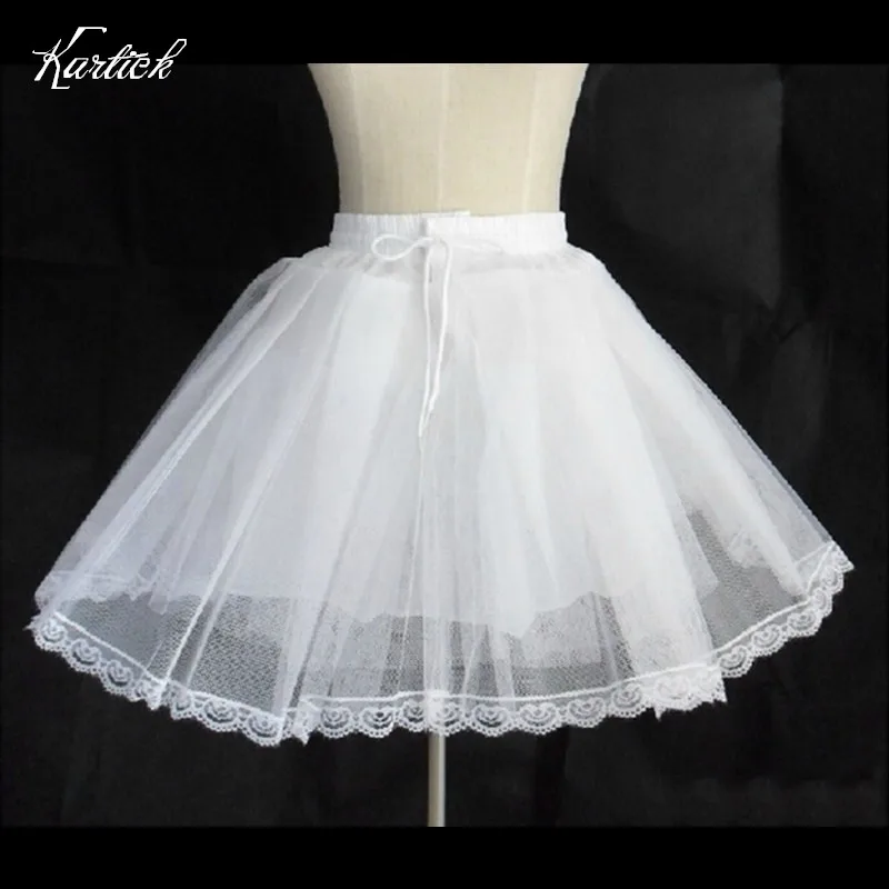 

Brand New Petticoats Wedding Accessories In Stock White 3 Layers No Hoop Kids Girls Children Crinoline Short Underskirt
