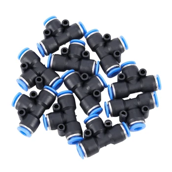 

10 pcs Black Blue Equal to 6mm Joint Pneumatic Push In Fittings