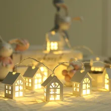 10LED маленький светильник для дома гирлянда скандинавские Рождественские декоративные лампы Деревянный светильник для дома гирлянда Рождественские Праздничные огни