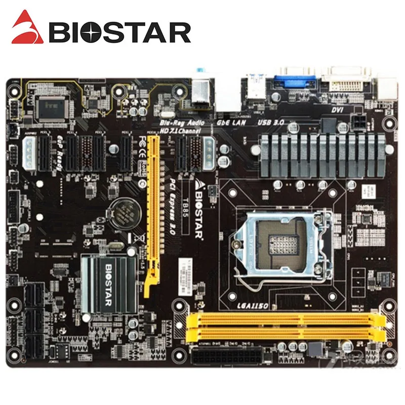 Материнская плата 6GPU 6pcie для BIOSTAR TB85 Desktop 6gpus H81 LGA 1150 i7 i5 i3 DDR3 SATA2 USB2.0 ATX 100% полностью