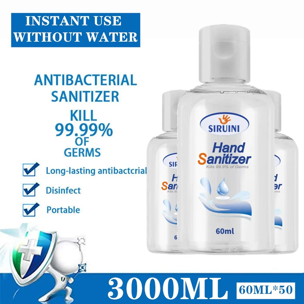 DHL 3000ML Press Hand Sanitizer 50 pcs oothing Gel Quick-Drying 75% Alcohol Portable No-wash Hand Sanitizer High Quality DHL 3000ML Press Hand Sanitizer 50 pcs oothing Gel Quick-Drying 75% Alcohol Portable No-wash Hand Sanitizer High Quality