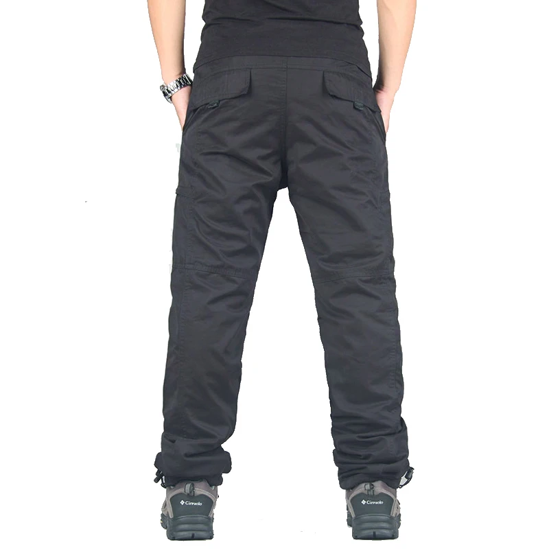 Мужские зимние брюки карго с флисовой подкладкой плотные теплые мешковатые брюки хлопок двойной слой брюки тактические армейские военные брюки M-3XL