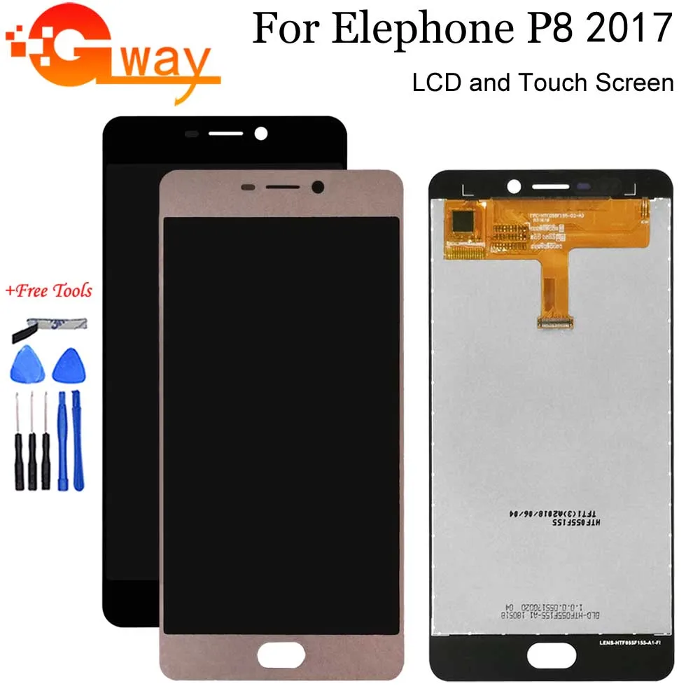 

High Quality New 5.5'' Black For Elephone P8 2017 LCD Display+Touch Screen Digitizer Assembly 100% Tested For Elephone P8 (2017)