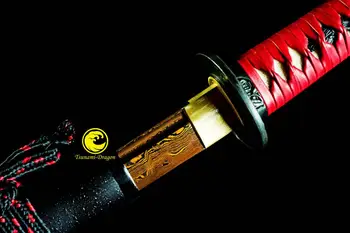 

Battle Ready Razor Sharp Japanese Katana Folded Steel Red Blade Unokubi Zukuri Full Tang Shinke