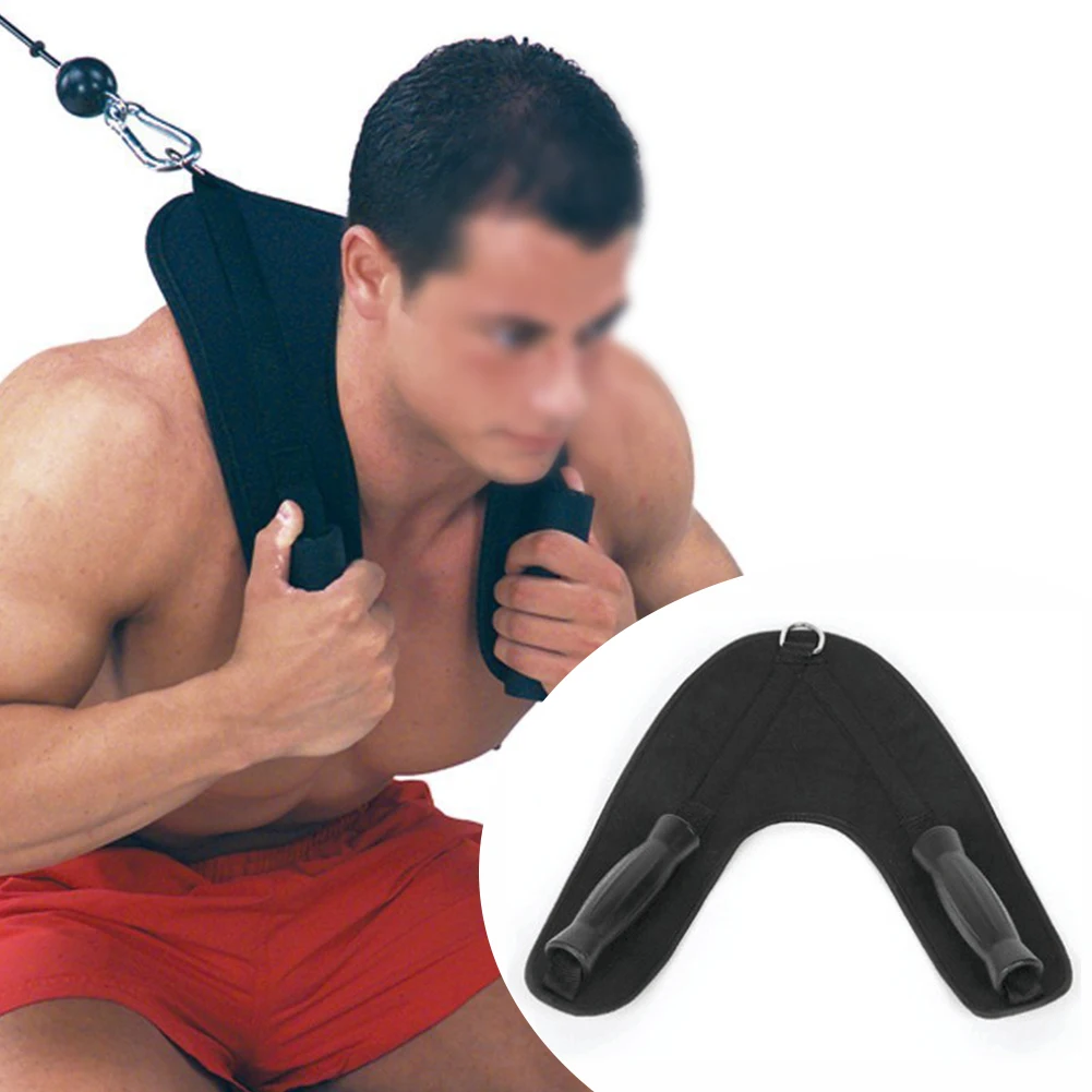 

Double Grip Gym Support Practical Nylon Pad Professional Belt Bind Suspender Strap Handle Abdominal Crunch Accessories U Shape