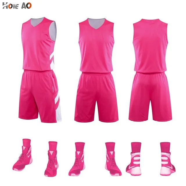 US $23.20 HOWE AO High quality Reversed Basketball Jersey Set Men Breathable Sports Suit Training Basketball 