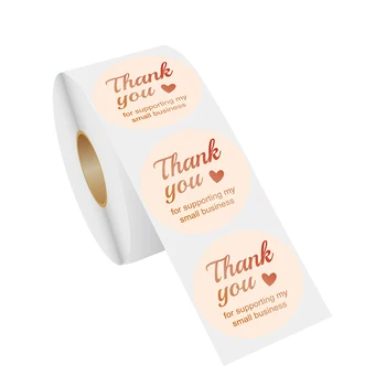 

500pcs/roll Thank You Stickers Handmade Foil Gold Printing Seal Labels Favors Envelope Gift Decoration Busniess Stationery