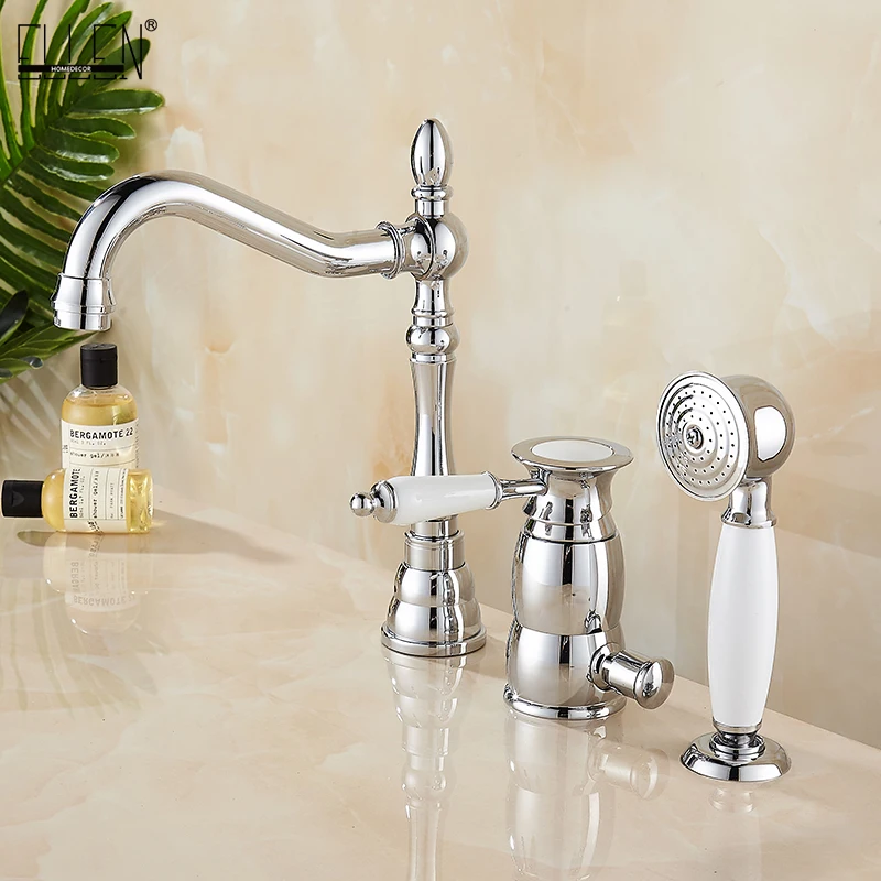 

Смеситель для ванны ELLEN с 3 отверстиями и ручной душевой лейкой