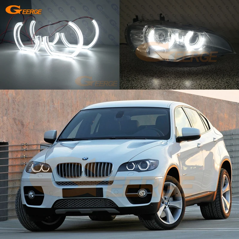 

For BMW X6 E71 E72 X6M X5 E70 X5M 2008-2014 Excellent DTM M4 Style Ultra bright led Angel Eyes kit halo rings DRL