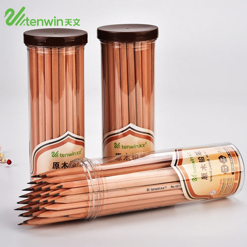 

50pcs/Barrel wooden pencils HB/2B students writing hexagonal drawing pencil packaging free shipping