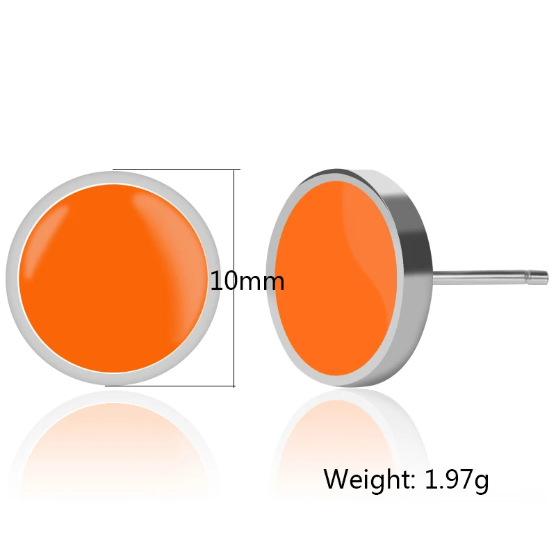 Серьги из нержавеющей стали Monaco оранжевый цвет простая Геометрическая круглая форма классические мужские женские серьги-клипсы Подарочные