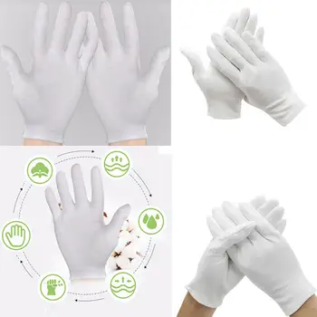 

6Pairs White Inspection Cotton Work Gloves Coin Jewelry Lightweight White Cotton Gloves S M L XL