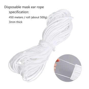 

450M Ear Ropes String Mask Cord Rope Round Elastic Band Face Mask for Face Mask Craft Materials Accessories