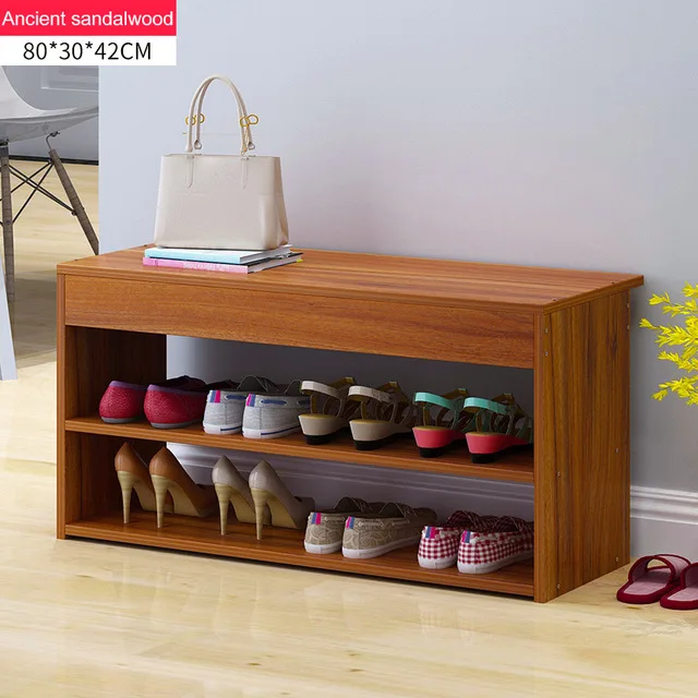 E Nordic Creative Entrance Shoe Bench Storage Stool Multi-function Double-layer Shoe Rack Living Room Sofa Stool - Цвет: E