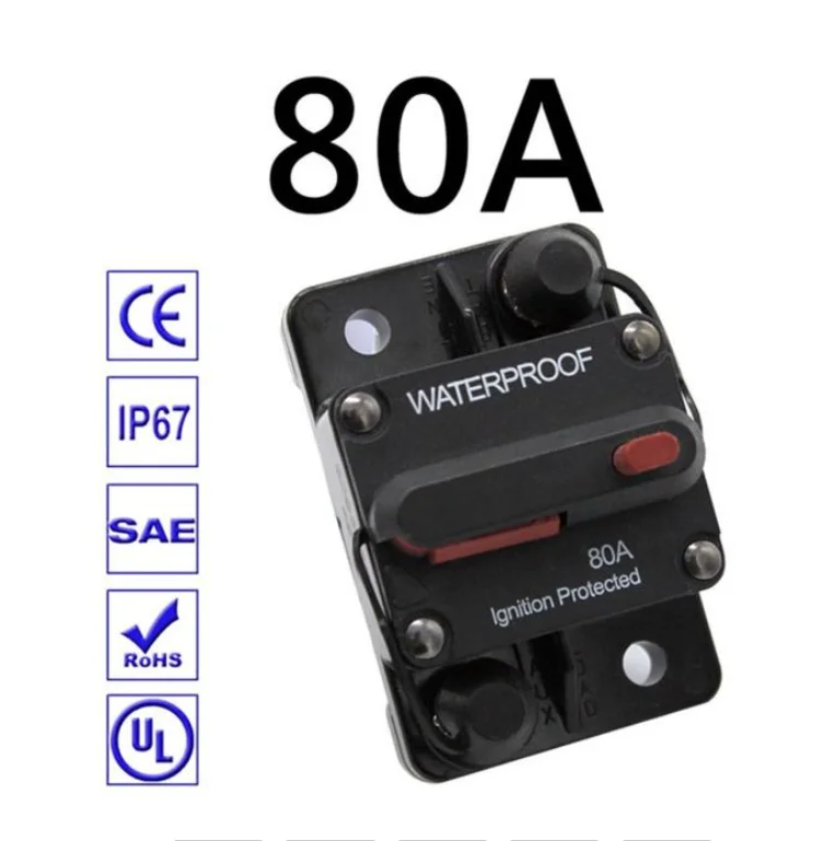 Wasserdichter 30A-300A Leistungsschalter Trolling mit manuellem Reset, Auto, Boot, manueller Stromschutz für Audiosystem-Sicherung, Auto, 12 V–48 VDC – Detail 16