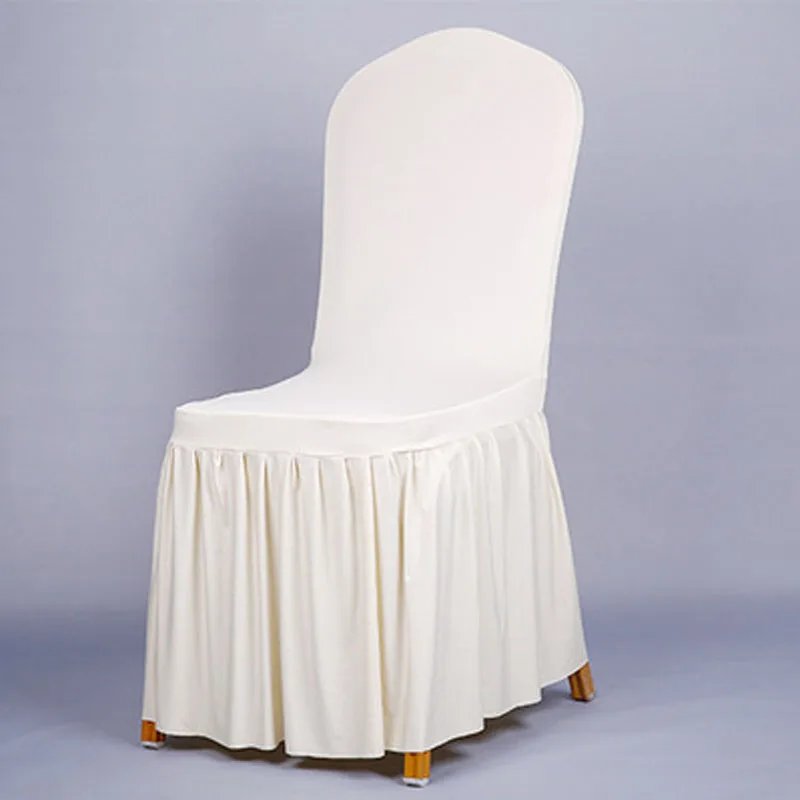 Beige White 5 шт./партия сувенир для свадебной вечеринки праздничное украшение съемный стрейч спандекс полиэстер гостиничный Банкетный стул крышка белый/красный/бежевый - Цвет: Beige White