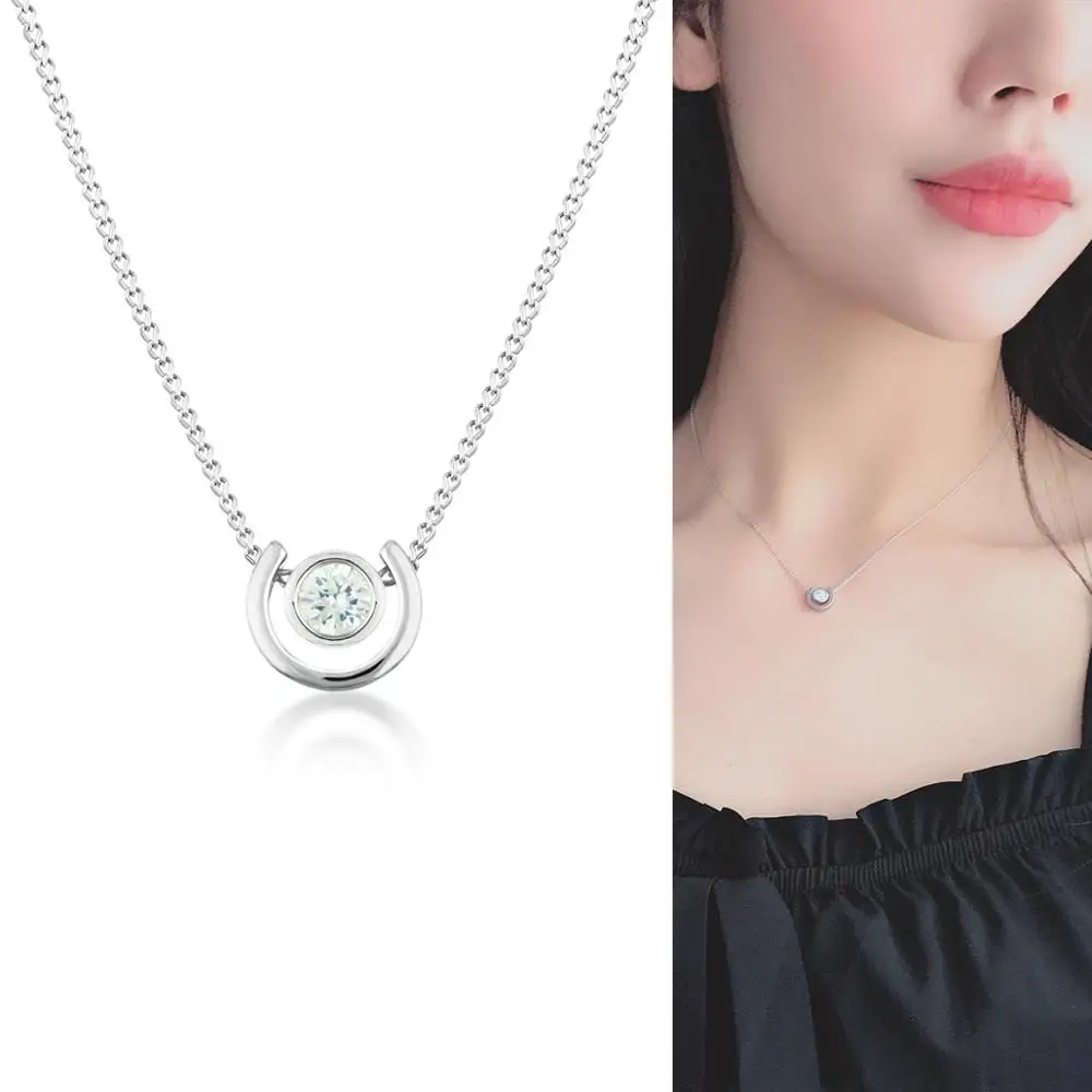 

Women's Weeding Initial Statement Clavicle Chains Jewelry Dainty Round CZ Pendant&Necklaces for Girls Birthday Gifts kolye CN80