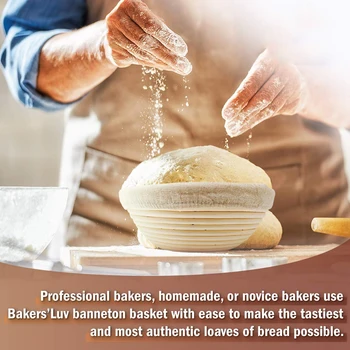 

Round Bread Proofing Basket 8.5inch Banneton Proving Basket Natural Rattan Sourdough Proving Basket for Professional Home Bakers