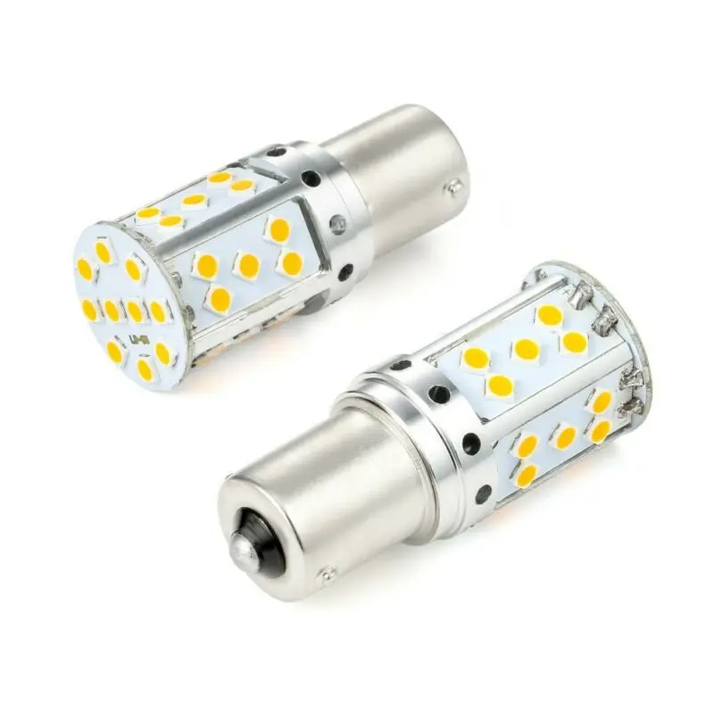 Безотказный Янтарный Желтый BA15S 1156 светодиодный светильник 35-SMD сигнал поворота Canbus