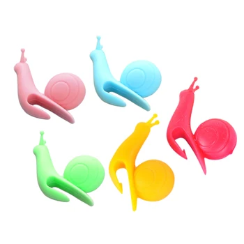 

5pcs Cute Snail Shape Silicone Tea Bag Holder Cup Mug Candy Colors Gift Set
