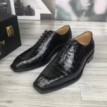 Мужская модная обувь из крокодиловый кожи с подкладкой из коровьей кожи, лучшее качество, мужская деловая модельная обувь, мужская обувь