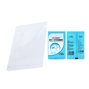 

250 Pcs Supplies: 200Pcs Clear Self Adhesive Seal Plastic Bag & 50Pcs Disposable Travel Safety PE Toilet Seat Cover Mat
