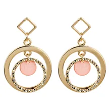 Circle Clip On Earrings Long Retro Geometric Exaggerated Personality Pierced Ears Ring Ear Clip 2019(China)