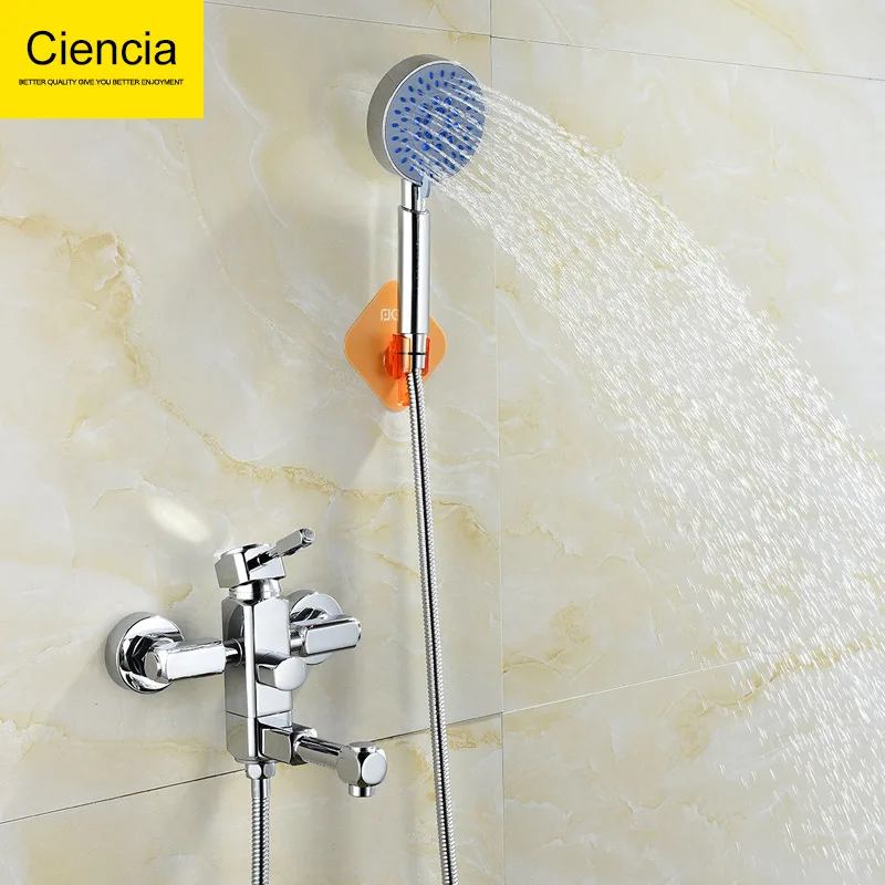 

Copper Chrome Plated Bathroom Tub Faucet Hot And Cold Bathtub Faucet Bathroom L Shower Faucet Mixing Valve Shower Set