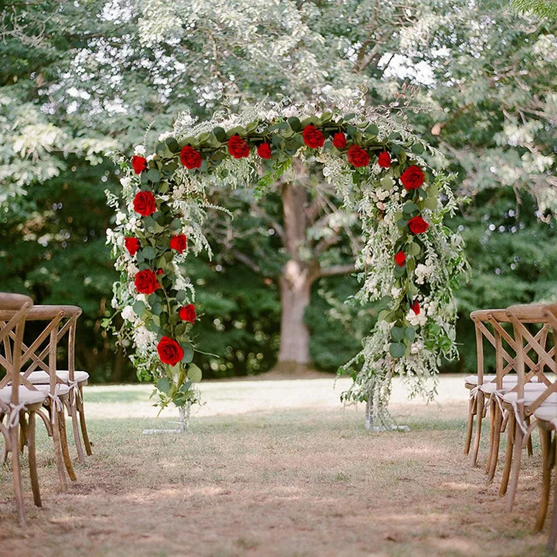 6.5 Inch Long Artificial Eucalyptus And Rose Vine Hanging Greenery Eucalyptus Garland Artificial Plants Ivy Home Wedding Decorat