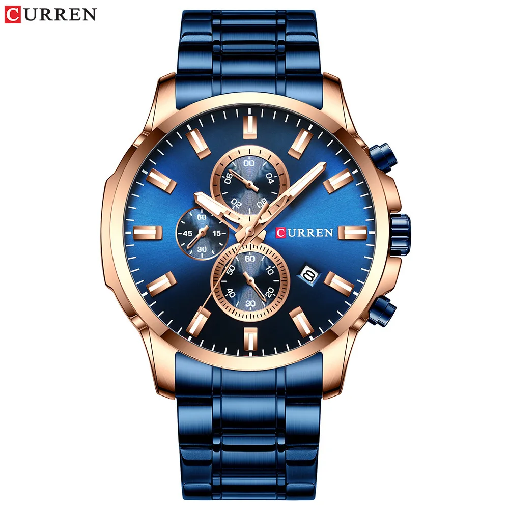 

Curren/Karui En 8348 MEN'S Watch Waterproof Quartz Steel Belt Watch Six-pin Multi-functional Calendar MEN'S Watch