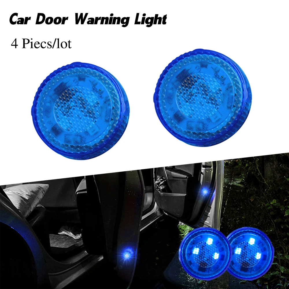 

LED Car door strobe light auto door open warning Signal lamp Safety Alarm Parking lighting Universal Wireless Magnetic 2020 blue