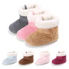 Г. Зимние теплые мягкие плюшевые ботинки для новорожденных, 7 цветов, с хлопковой подошвой, для детей от 0 до 2 лет меховые ботинки для первых шагов