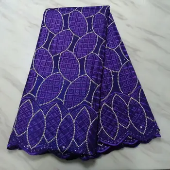 

2019 Purple Gold allover embroidery genuine french lace Swiss lace African tulle fabric very beautiful good choice 5 yards/pc