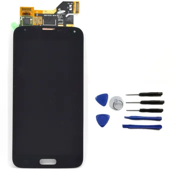 

For Samsung galaxy s5 i9600 LCD display touch screen with digitizer glass Assembly + Tools replacement Black Free shipping !!!