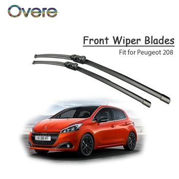 

Overe 1Set Rubber Car Front Wiper Blade Kit For Peugeot 208 2012 2013 2014 2015 2016 Rain Brushes Original replace Accessories
