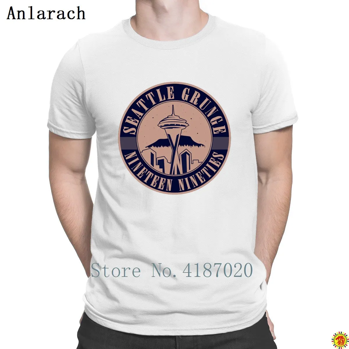 

Seattle Grunge T Shirt Original Famous Homme Spring Men's T Shirt Comfortable Websites Short Sleeve Anlarach Knitted