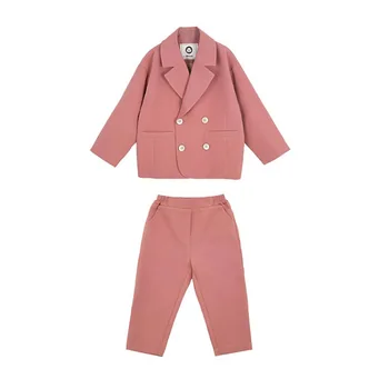 

Korean Style Newest Autumn Clothes Sets Fashion Formal Suit Coats + Pants 2pcs Set for Baby Girls Outfits Clothes 3 4 5 6 7 Age