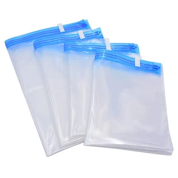 

8Pc Hand Rolling Compression Vacuum Bag Border Foldable Compressed Home Clothes Plastic Storage Bag Space Saving Seal Bags Blue