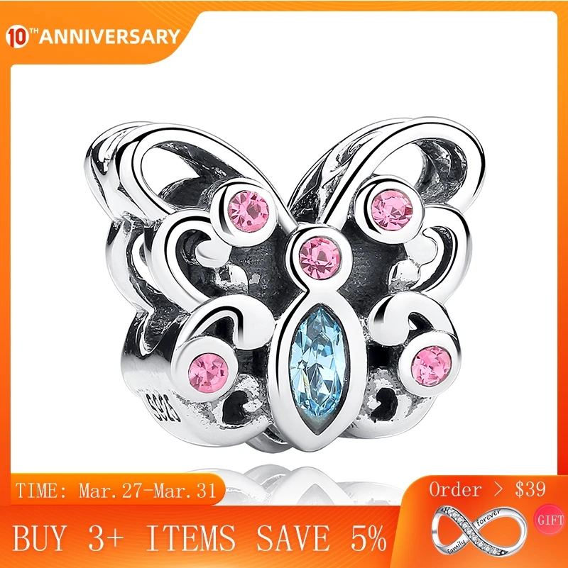 

CodeMonkey 925 Sterling Silver Butterfly Animals Charms fit Bracelets & Necklace for Women Engagement Accessories CMC003
