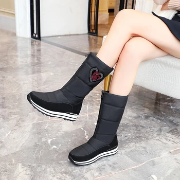 

2019 new Snow Boots Women's Winter New Style Fur Snow Boots Waterproof Tube Warm Anti-Slip Cotton Shoes Women Factory Wholesale