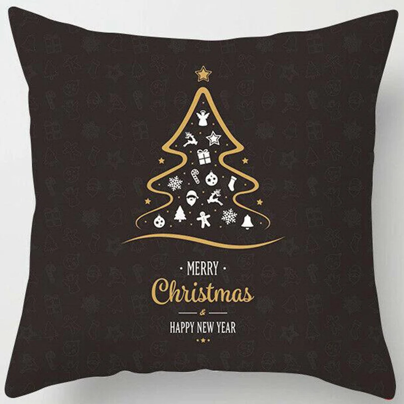 18Christmas Pillow Case Santa Fiber Peach Sofa Throw Cushion Cover Home Decors