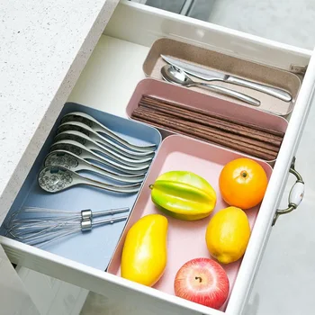 

2PCS Tableware Storage Box Chopsticks Spoon Western Cutlery Flatware Organizer Drawer Storage Kitchen Accessories Holder