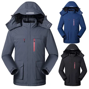 

Man Waterproof Outdoor Zipper Closure Windproof 3 Gears Thickened Electric Hooded Winter Warm USB Powered Hiking Heating Jacket