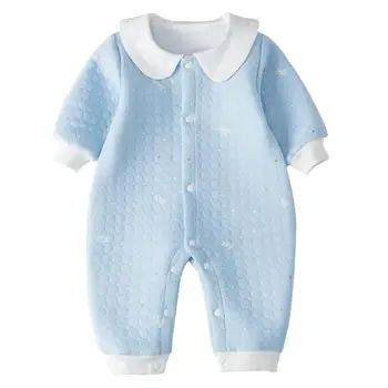 

Fashion Rompers Baby Infant Boy Girl Doll Collar Korean Lovely Matching Clothes Cotton Warm Long-Sleeves Jumpsuit