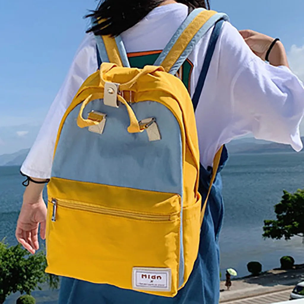 Модный рюкзак высокой емкости Водонепроницаемый женский рюкзак PureColor подростковый рюкзак, женская сумка Mochila рюкзак через плечо сумка 2019