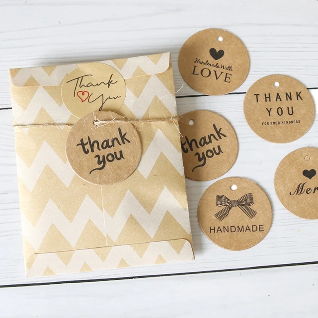 Handmade Love Labels Hang Tags 100pcs / 200pcs Blank Kraft Paper With 20m /  40m Strings Tag Labels Party Christmas Favors Gifts - Garment Labels -  AliExpress