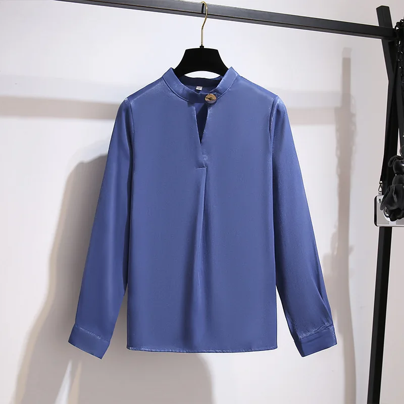 

Shooting temperament career 2020 new Korean long sleeve shirt women V-neck ins trend casual versatile Shirt Top trend shirt