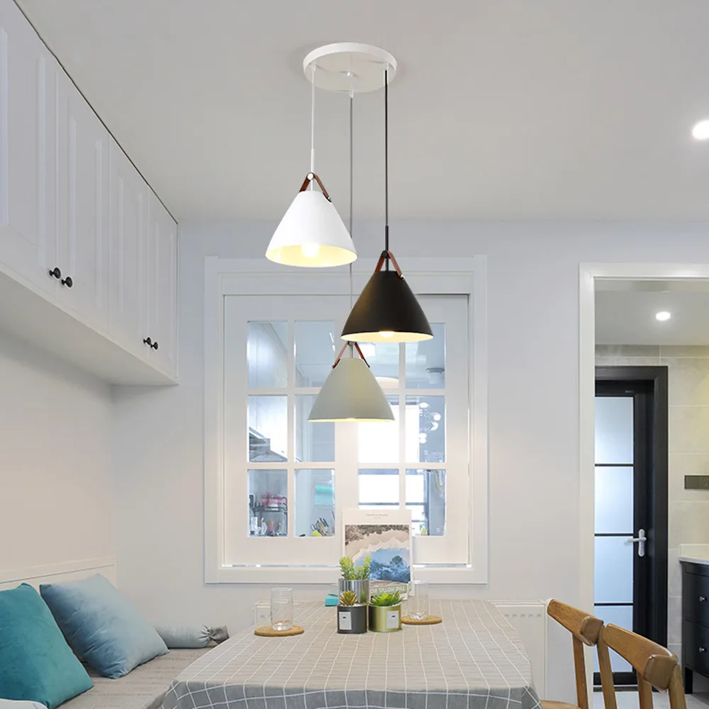 Nordic Pendant Lights Aluminum Pendant Lamp Loft Modern Hanging Kitchen Fixtures Lamp Living Room Bedroom Restaraunt Cafe Lights