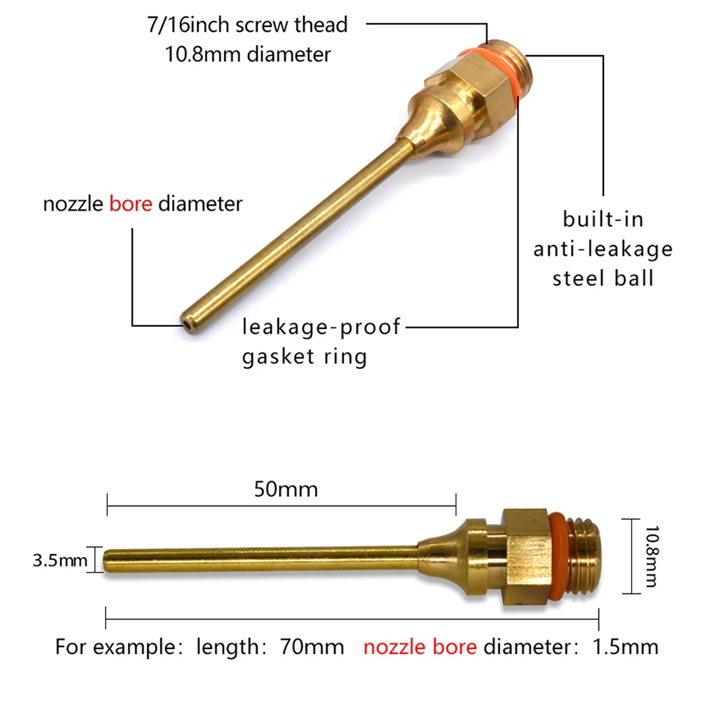Glue Gun Nozzle accessories Copper material ,Suitable for hot melt glue gun with 11mm glue stick ,Built-in leakproof steel ball. 4